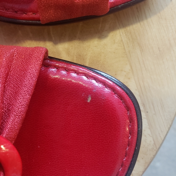 Red Italian Shoemakers Sandal wedges - Picture 3 of 7